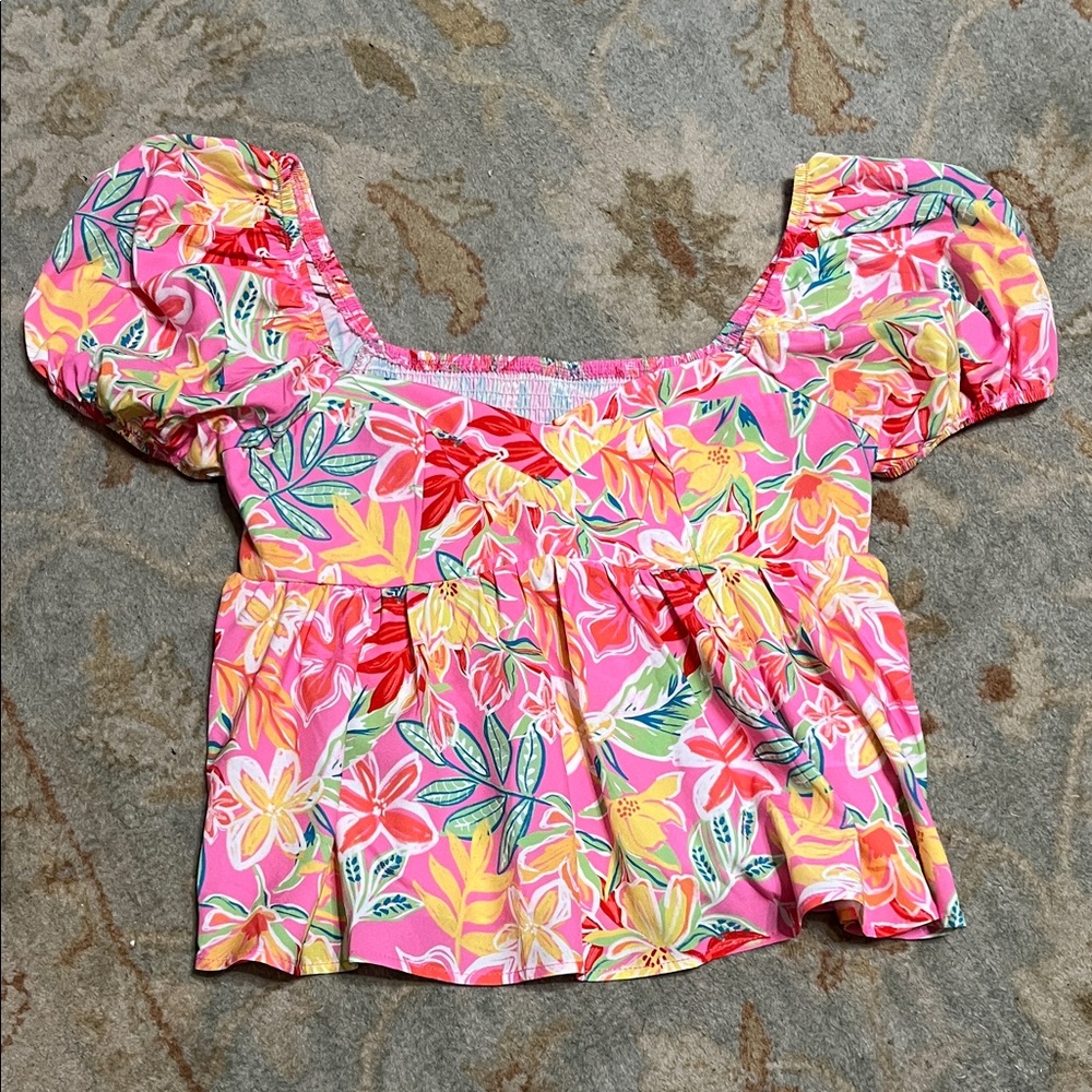 Floral Puff Sleeve Top